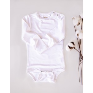 Body bambus mânecă lungă, white