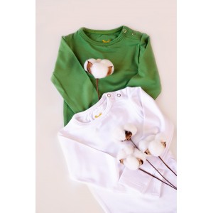 Body bambus mânecă lungă, white