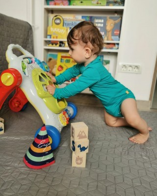 Body bambus mânecă lungă, lagoon blue