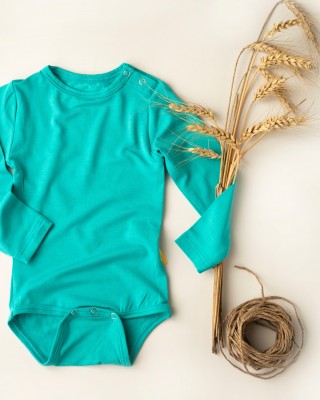 Body bambus mânecă lungă, lagoon blue