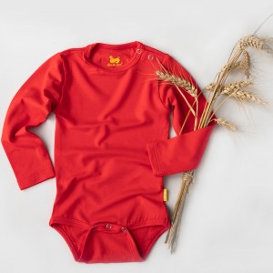 Body bambus mânecă lungă, summer red