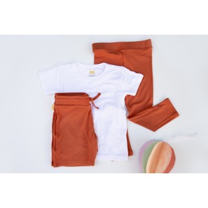 Colanți bambus copii, sunset orange