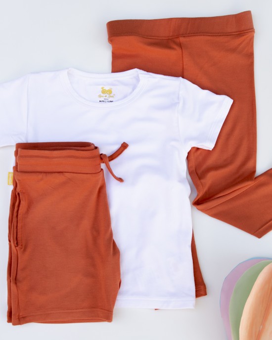 Colanți bambus copii, sunset orange