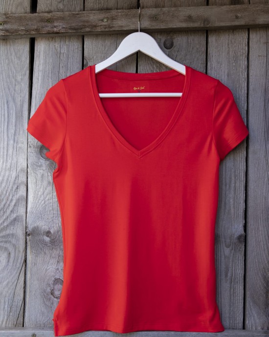 Tricou bambus damă, summer red