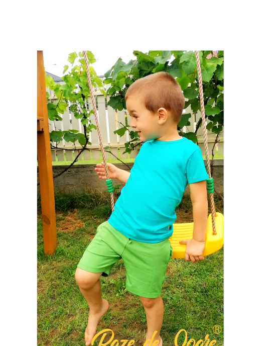 Pantaloni scurti bambus băieți, meadow green 
