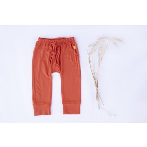 Pantaloni bambus bebe, sunset orange