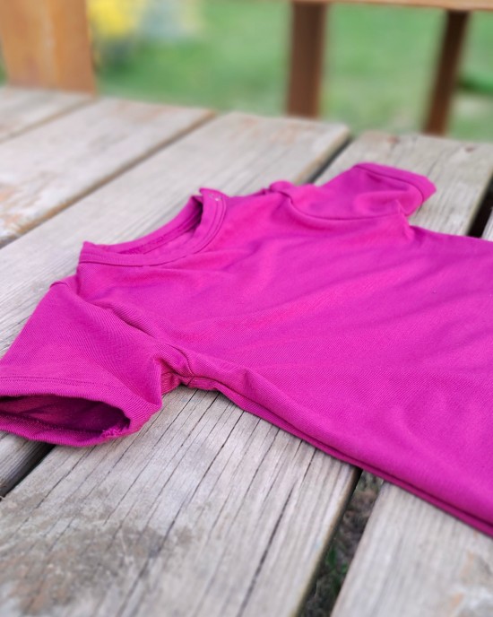 Pijama de vară bambus bebe, magenta haze 