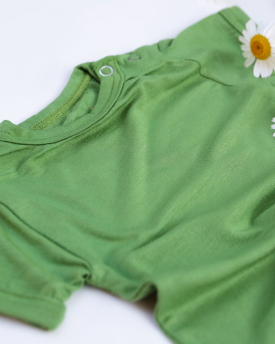 Pijama de vară bambus bebe, meadow green
