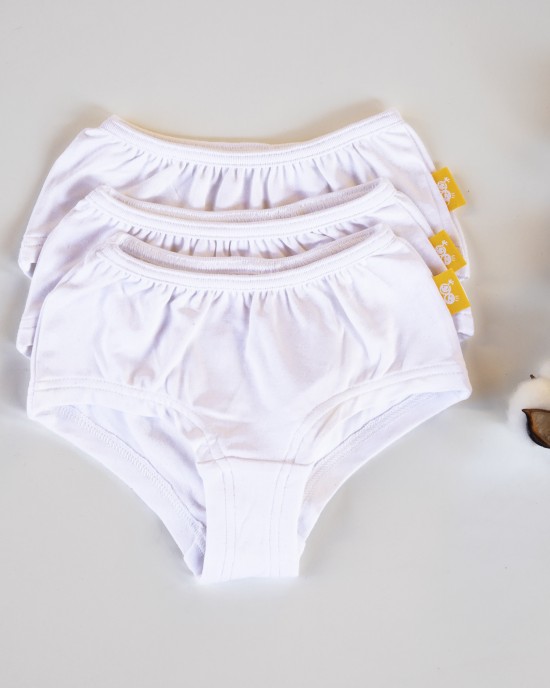 Set boxeri bambus fetițe, white 