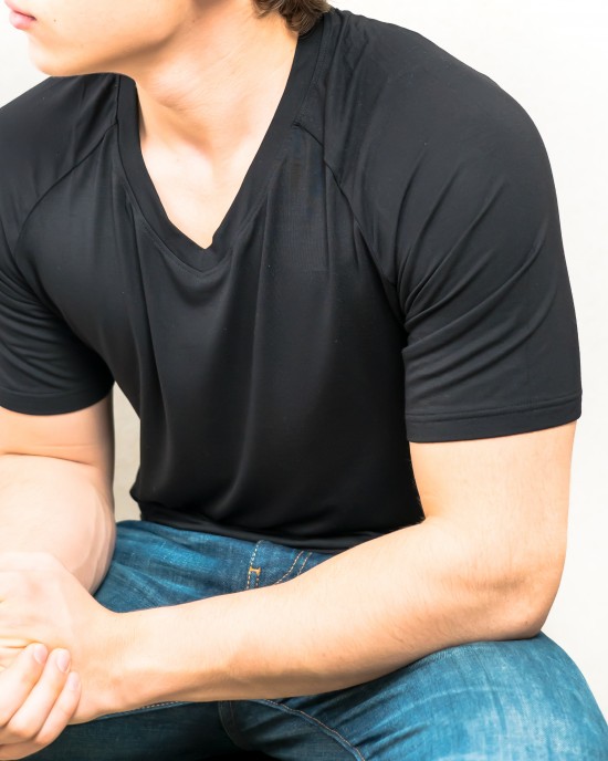 Tricou bambus bărbați, black 