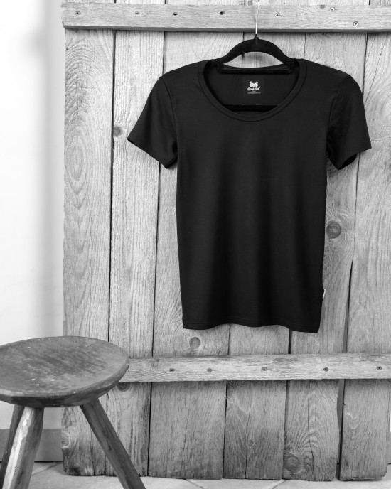 Tricou bambus copii, black
