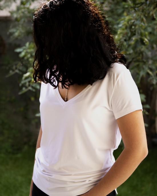 Tricou bambus damă, white