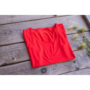 Tricou bambus damă decolteu rotund, summer red