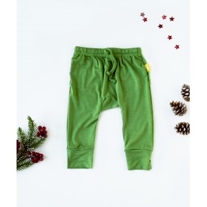 Pantaloni bambus copii, meadow green 