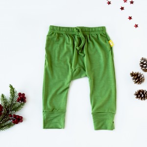 Pantaloni bambus copii, meadow green 