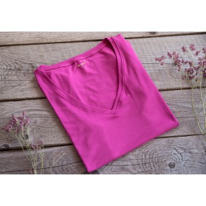Tricou bambus damă, magenta haze 